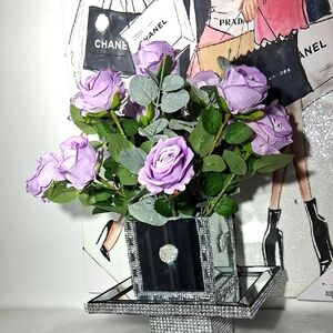 FLOWER BOUQUET WITH MIRROR CRYSTAL BASE